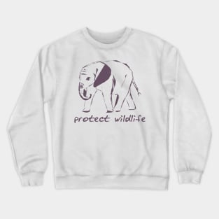 protect wildlife - elephant sketch Crewneck Sweatshirt